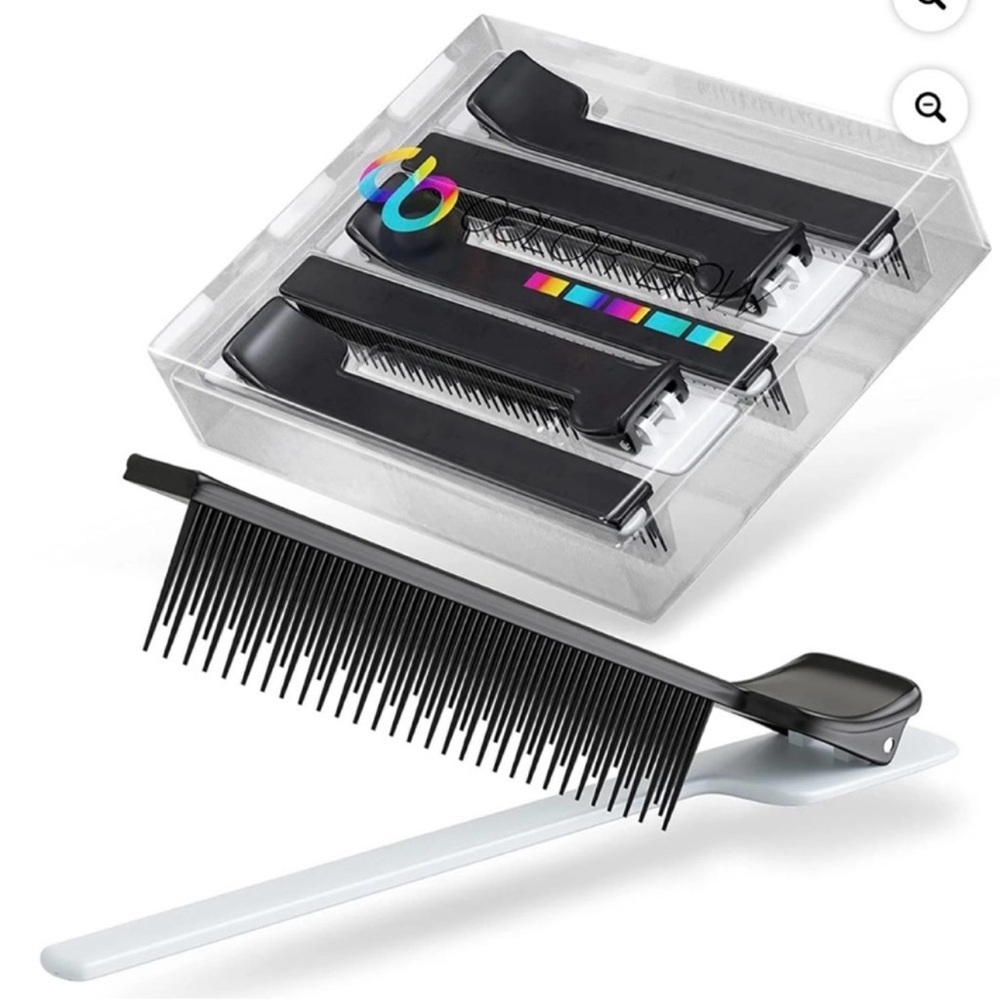 Black Color Bow Teasing Clip Comb Black 5 Pack